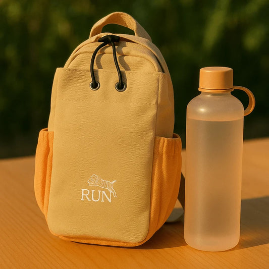 حقيبة يد قماشية بحمالة كتف بتصميم رياضي من RUN - حقيبة رياضية بجيوب برباط إغلاق